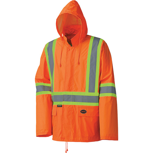 5598 Combinaison de pluie imperm&eacute;able et l&eacute;g&egrave;re, Polyester/PVC, Petit, Orange haute visibilit&eacute; NRZ Safety Inc.