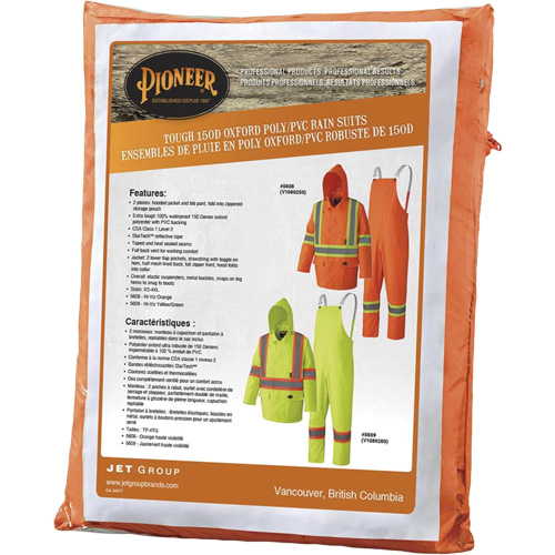 5608 Combinaison de pluie imperm&eacute;able 210D, Polyester/PVC, Petit, Orange haute visibilit&eacute; NRZ Safety Inc.