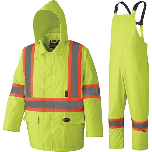 5609 Combinaison de pluie imperm&eacute;able 210D, Polyester/PVC, T-petit, Jaune lime haute visibilit&eacute; NRZ Safety Inc.