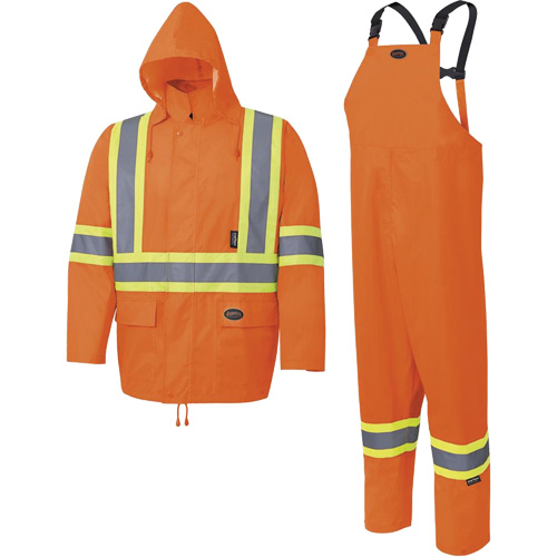 5618 150D Rain Suit, Polyester/Polyurethane, Small, High Visibility Orange NRZ Safety Inc.
