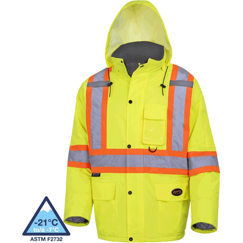 5031 Waterproof Quilted Safety Parka, High Visibility Lime-Yellow, Small NRZ Safety Inc.