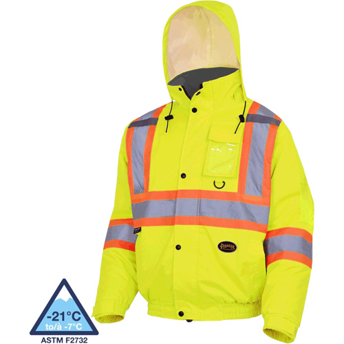 5033 Veste aviateur de s&eacute;curit&eacute; imperm&eacute;able et matelass&eacute;e pour l'hiver, Polyester, Jaune lime haute visibilit&eacute;, Petit NRZ Safety Inc.