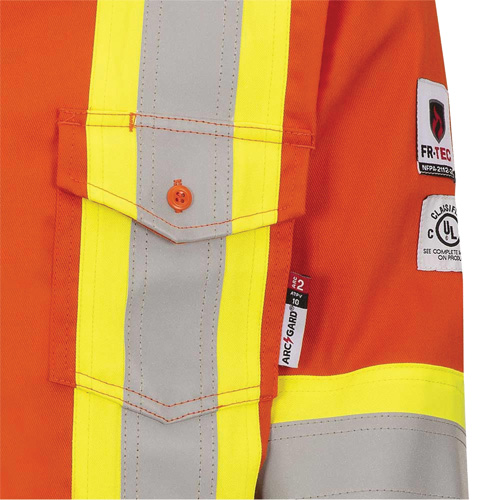 7743 FR-Tech&reg; Flame-Resistant Safety Shirt, Small, High Visibility Orange NRZ Safety Inc.