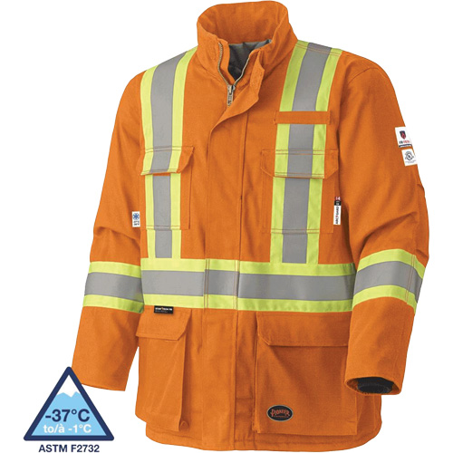 5533 Manteau de s&eacute;curit&eacute; ignifuge, Petit, Orange haute visibilit&eacute;, 58 cal/cm² NRZ Safety Inc.
