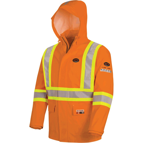5880 Manteau de pluie ignifuge et protection contre les &eacute;clats d'arc &eacute;lectrique, T-petit, Orange haute visibilit&eacute;, 10 cal/cm² NRZ Safety Inc.