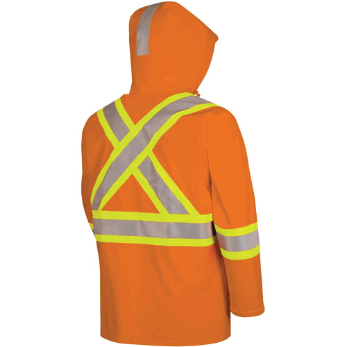 5880 Manteau de pluie ignifuge et protection contre les &eacute;clats d'arc &eacute;lectrique, T-petit, Orange haute visibilit&eacute;, 10 cal/cm² NRZ Safety Inc.