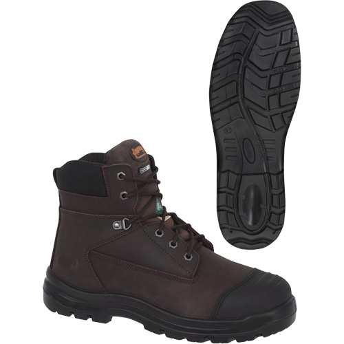 1026 Bottes de travail 6" marron, Cuir, Embout Acier, Taille 10 NRZ Safety Inc.
