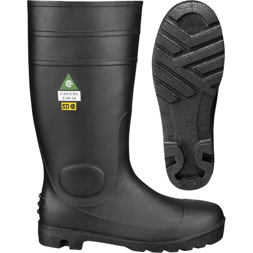 1022 Safety Boots, PVC, Steel Toe, Size 10, Puncture Resistant Sole NRZ Safety Inc.