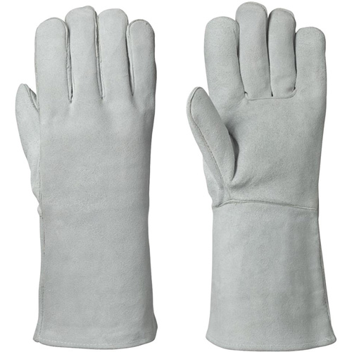 830 Gants de soudeur doubl&eacute;s en molleton, Cuir de vache refendu, Taille Moyen NRZ Safety Inc.