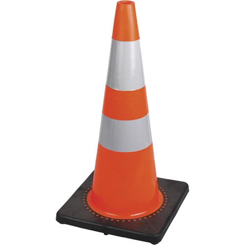 183 C&ocirc;ne de s&eacute;curit&eacute; flexible de premi&egrave;re qualit&eacute;, 28", Orange, Bande(s) r&eacute;fl&eacute;chissante(s) 4" & 6" NRZ Safety Inc.