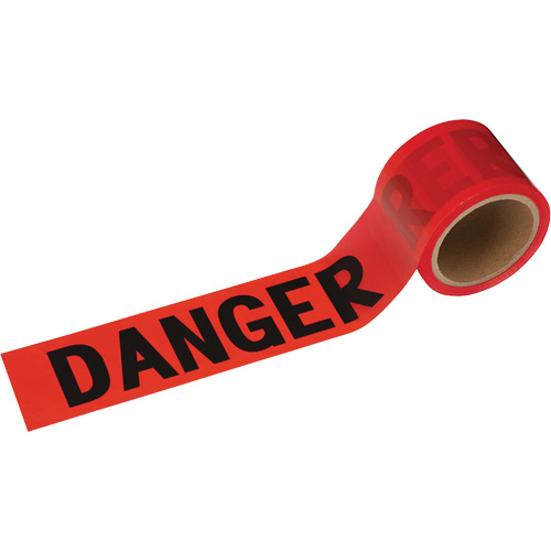 388 Danger Tape, Bilingual, 3" W x 200' L, 1.5 mils, Black on Red NRZ Safety Inc.
