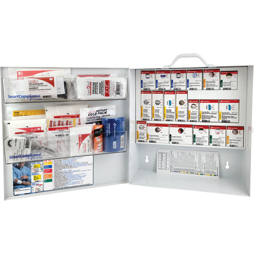 Armoire pour premiers soins SmartCompliance, R&eacute;pond &agrave; la norme CSA Z1220-17 type 3 environnements &agrave; haut risque, Petit (2-25 travailleurs) NRZ Safety Inc.