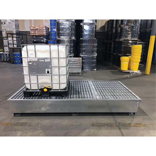 Steel Ultra-Twin IBC Spill Pallet&reg;, 370 US gal. Spill Capacity, 103.8" x 26.8" x 51.1" NRZ Safety Inc.
