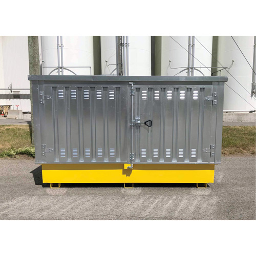 Steel Ultra-Twin IBC Hard Top, 123.4" L x 73.4" W x 66.4" H, 12250 lbs. Load Capacity NRZ Safety Inc.