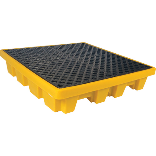 Ultra-Spill Pallet emboitable, 4 barils, Capacit&eacute; de d&eacute;versement 66 gal. US, 51" x 51" x 10" NRZ Safety Inc.