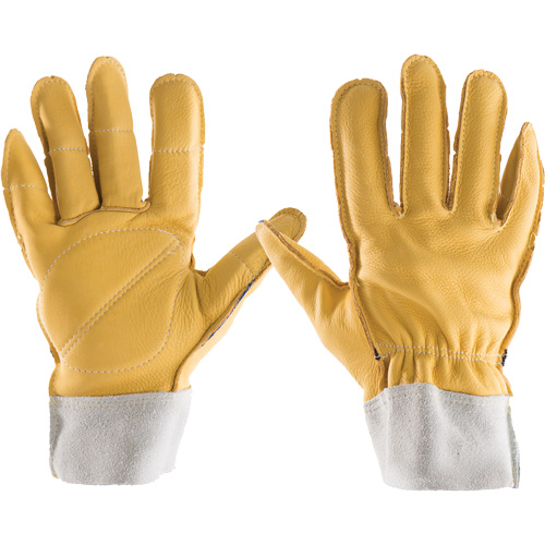 Gants tout cuir, 7/Petit, Paume en Cuir fleur, Poignet &eacute;lastique NRZ Safety Inc.