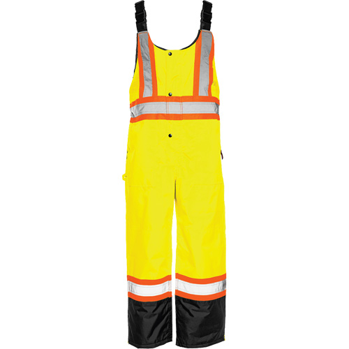 TO1 Winter Traffic Overalls, Polyester, Small, Black/High Visibility Lime-Yellow NRZ Safety Inc.