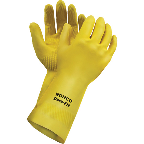 Dura-Fit Reusable Gloves, Size Small/7, 12" L, Latex, Flock-Lined Inner Lining, 20-mil NRZ Safety Inc.