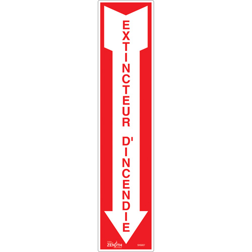 "Extincteur d'incendie" Sign, 4" x 18", Vinyl, French with Pictogram NRZ Safety Inc.