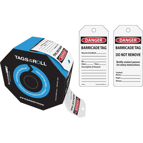 &eacute;tiquettes de danger pour barricade, Papier cartonn&eacute;, 3" la x 6-1/4" h, Anglais NRZ Safety Inc.