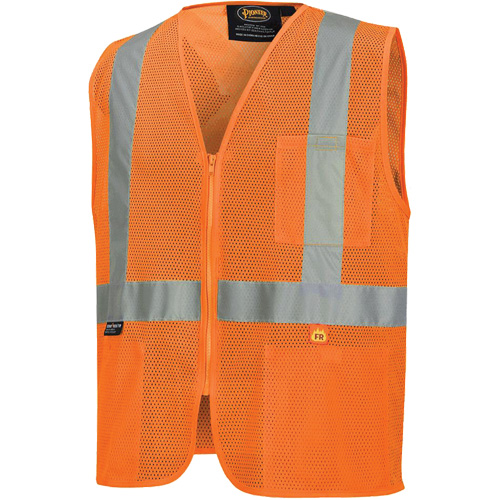 6943 Gilet de s&eacute;curit&eacute; &agrave; mailles ignifuge, Orange haute visibilit&eacute;, Petit, Polyester NRZ Safety Inc.
