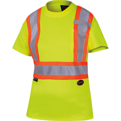 6949 T-shirt de s&eacute;curit&eacute; en il-de-perdrix pour femme, Polyester, T-petit, Jaune lime haute visibilit&eacute; NRZ Safety Inc.