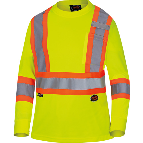6969 Chandail de s&eacute;curit&eacute; &agrave; manches longues en il-de-perdrix pour femme, Polyester, T-petit, Jaune lime haute visibilit&eacute; NRZ Safety Inc.