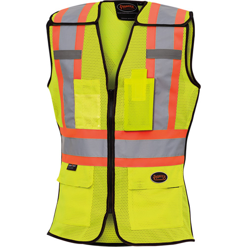 489 Veste de s&eacute;curit&eacute; d&eacute;tachable haute visibilit&eacute;, Jaune lime haute visibilit&eacute;, T-petit, Polyester NRZ Safety Inc.