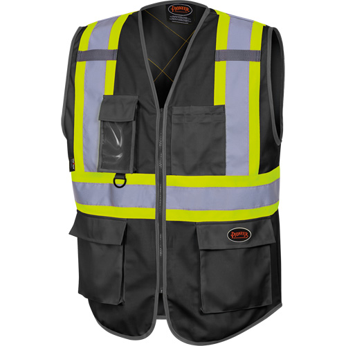 6959BK Veste de s&eacute;curit&eacute; haute visibilit&eacute; en tricot chaîne avec fermeture &agrave; glissi&egrave;re, Noir, T-petit, Polyester NRZ Safety Inc.