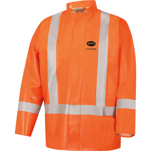 5990J Super Heavy-Duty FR/Arc Resistant Safety Rain Jacket, Small, High Visibility Orange, 11 cal/cm² NRZ Safety Inc.