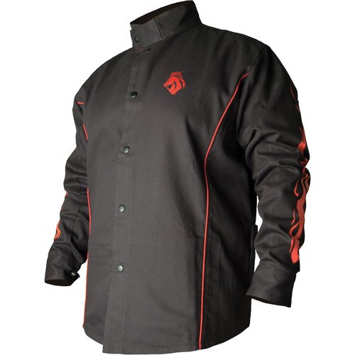 Veste de soudage BSX ignifuge profil&eacute;, Coton, Moyen, Noir NRZ Safety Inc.