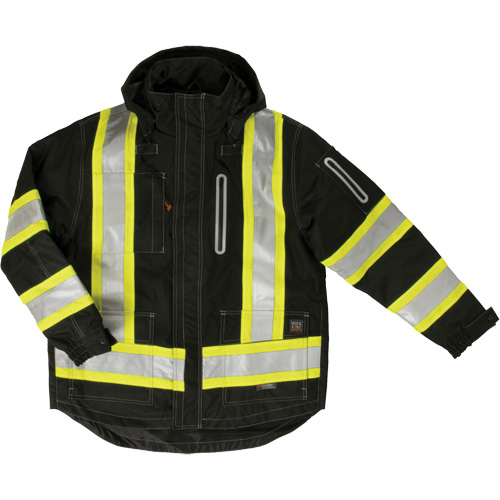 Ripstop 4-in-1 Safety Jacket, Polyester, Black, 3X-Large NRZ Safety Inc.