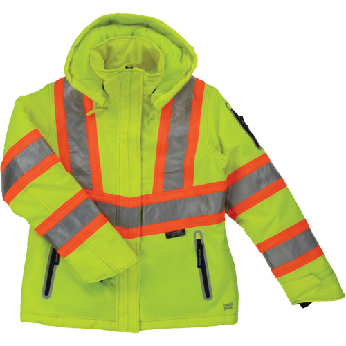 Womens Insulated Flex Safety Jacket, Polyester, High Visibility Lime-Yellow, Large NRZ Safety Inc.