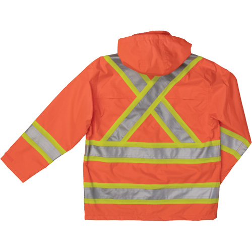 Manteau de s&eacute;curit&eacute; imperm&eacute;able en tissu ind&eacute;chirable Ripstop, Polyester, Petit, Orange haute visibilit&eacute; NRZ Safety Inc.