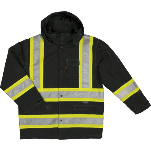 Manteau de s&eacute;curit&eacute; imperm&eacute;able en tissu ind&eacute;chirable Ripstop, Polyester, 5T-Grand, Noir NRZ Safety Inc.