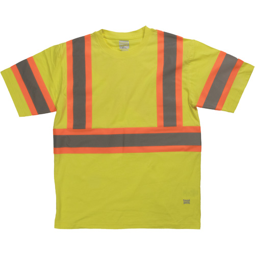 Chemise de s&eacute;curit&eacute; &agrave; manches courtes, Coton, T-petit, Jaune lime haute visibilit&eacute; NRZ Safety Inc.