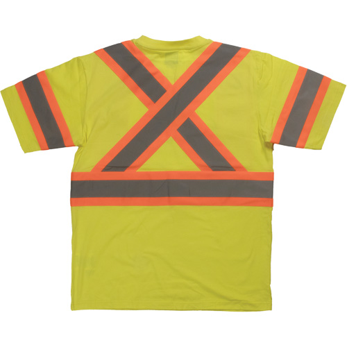 Chemise de s&eacute;curit&eacute; &agrave; manches courtes, Coton, T-petit, Jaune lime haute visibilit&eacute; NRZ Safety Inc.
