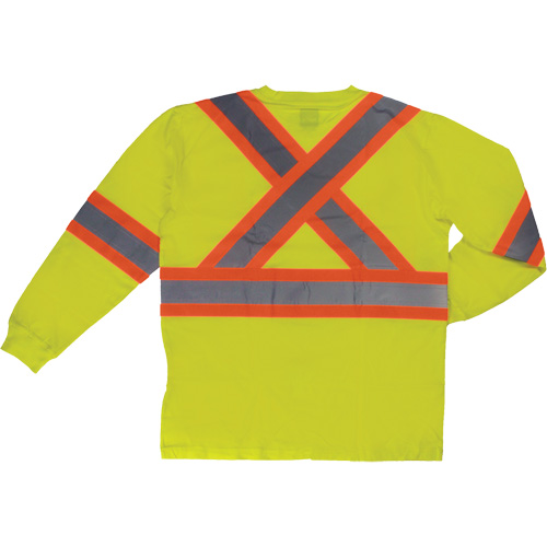 T-shirt de s&eacute;curit&eacute; &agrave; manches longues, Coton, T-petit, Jaune lime haute visibilit&eacute; NRZ Safety Inc.