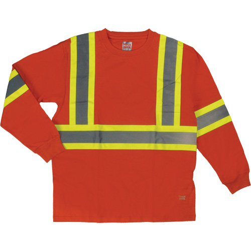 Long Sleeve Safety T-Shirt, Cotton, Large, High Visibility Orange NRZ Safety Inc.