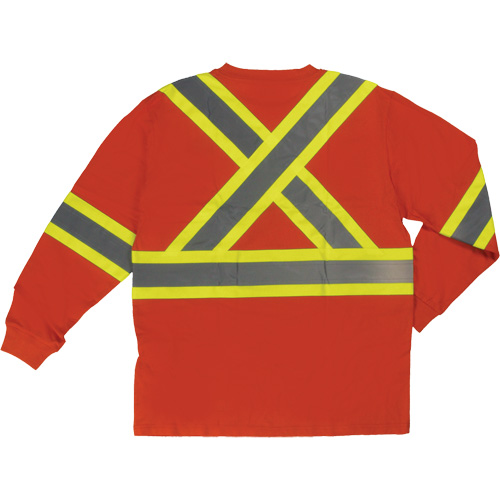 Long Sleeve Safety T-Shirt, Cotton, Large, High Visibility Orange NRZ Safety Inc.