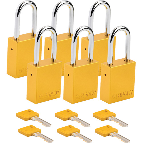 Lockout Padlock, Safety Padlock, Keyed Alike, Aluminum, 1-1/2" Width NRZ Safety Inc.