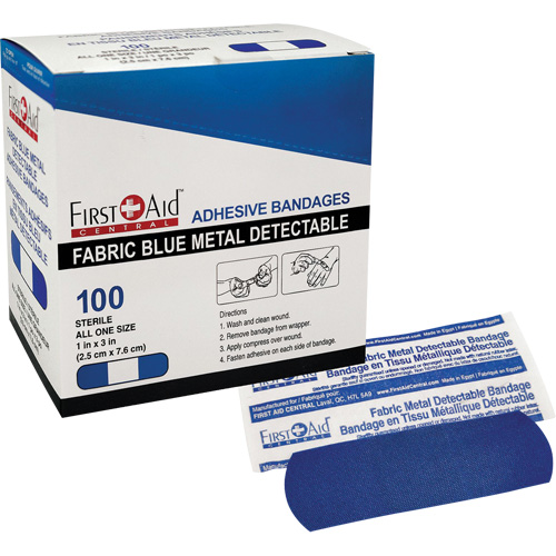 Bandages, Rectangular/Square, 3", Fabric Metal Detectable, Sterile NRZ Safety Inc.
