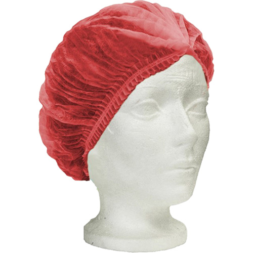 RONCO Care Pleated Bouffant Cap, Polypropylene, 24", Red NRZ Safety Inc.