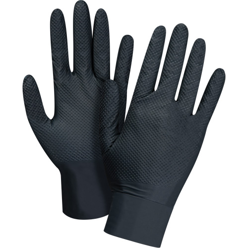 Gants d'examen de poids lourd &agrave; prise tactile, Petit, Nitrile, 8 mils, Sans poudre, Noir NRZ Safety Inc.