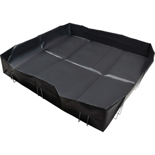 Berme &agrave; support en fil m&eacute;tallique, Capacit&eacute; 748 gal. US, 10' la x 10' lo x 12" h, Support en L NRZ Safety Inc.