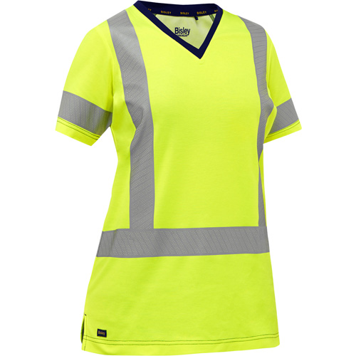 Chemise &agrave; manches courtes et X au dos Bisley pour femmes, Poly-coton, Petit, Jaune lime haute visibilit&eacute; NRZ Safety Inc.