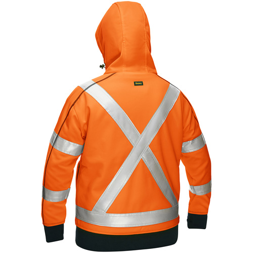 Bisley&reg; X-Back Women's Contoured Full Zip Hooded Sweatshirt with Sherpa Lining, X-Large, High Visibility Orange NRZ Safety Inc.