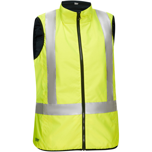 Veste bouffante, enveloppante et r&eacute;versible avec X au dos Bisley pour femmes, Jaune lime haute visibilit&eacute;, Petit, Polyester NRZ Safety Inc.