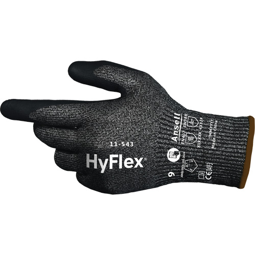 Gants r&eacute;sistants &agrave; la coupe HYFLEX 11-543, Taille 7, Calibre 13, Rev&ecirc;tement Nitrile, Enveloppe en Nylon/Acier inoxydable/PEHP/Spandex, ASTM ANSI niveau A7/EN 388 niveau F NRZ Safety Inc.