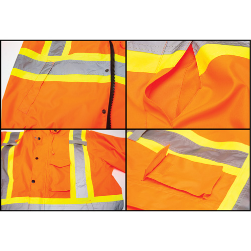 Parka d'hiver imperm&eacute;able 7-en-1, Orange haute visibilit&eacute;, T-Grand NRZ Safety Inc.